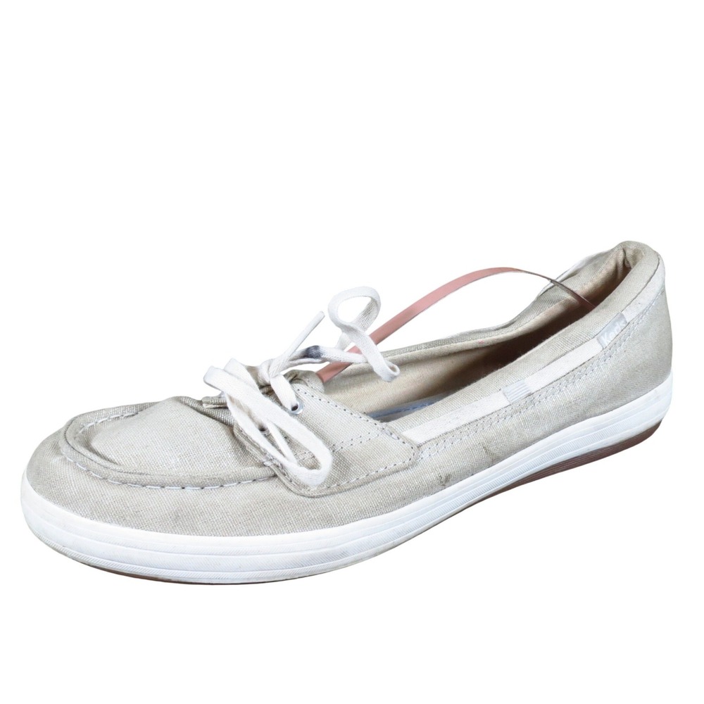 Keds Glimmer Lurex Womens Canvas Sneakers Size 10 Beige Lace-Up Casual